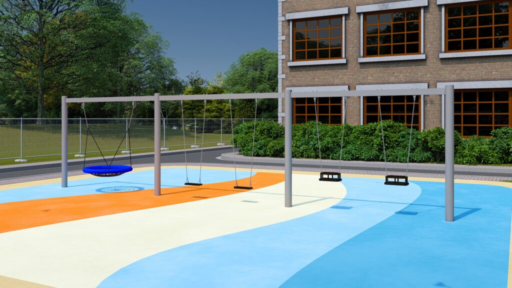 Front Perspective of 3 Bay Swing 2