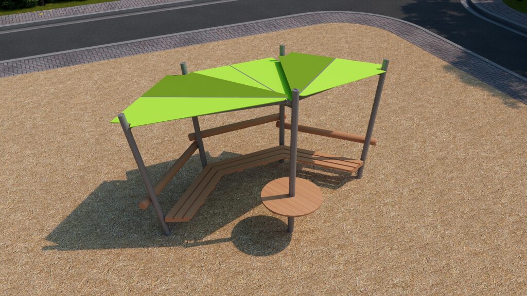 Seated Shade Structure Render Aerial View 2